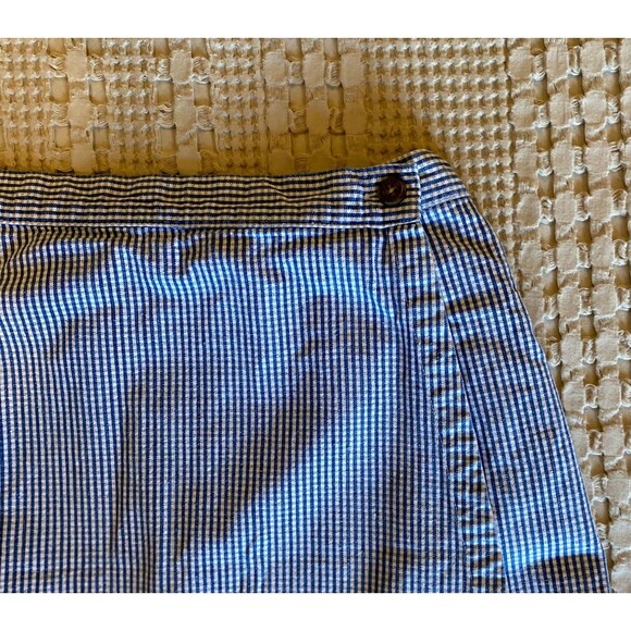Classic Elements Woman Plus Size 18W Elastic Waist Blue White Seersucker Skort - Picture 8 of 9
